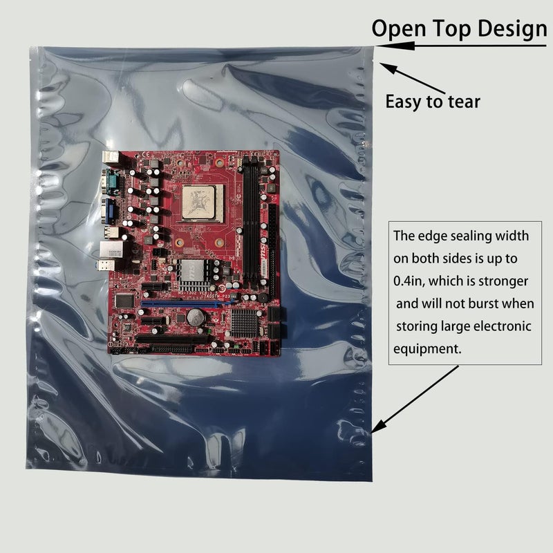 Seadasyoon Anti Static Bags,20pcs 16x20in Open Top Extra Large ESD Shielding Bags,Anti-static Bag for Large Motherboard,GPU,Graphics Card and Electronic Device - Image 4